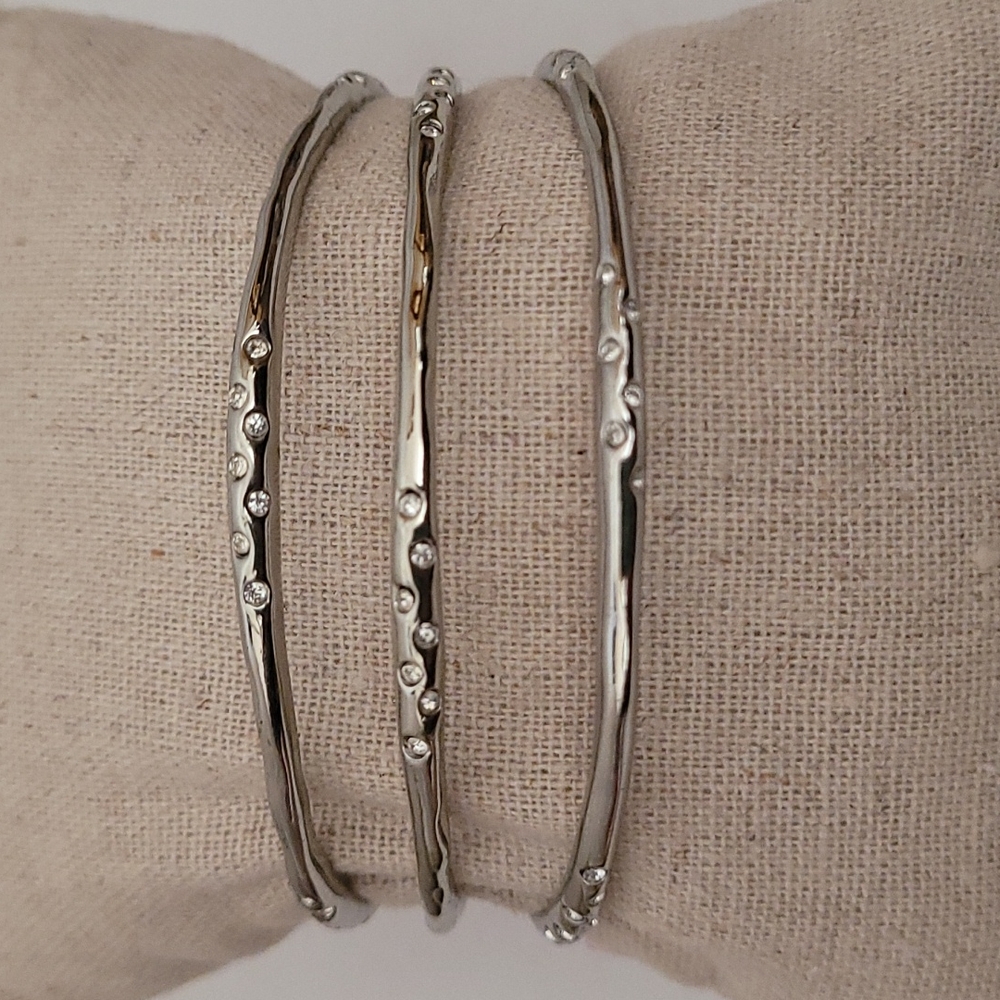Stella & Dot Rhea Bangles Silver - Picture 2 of 3